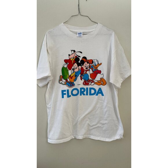 1980's DISNEY WORLD FLORIDA VELVA SHEEN T-SHIRT TEE L - Picture 1 of 4